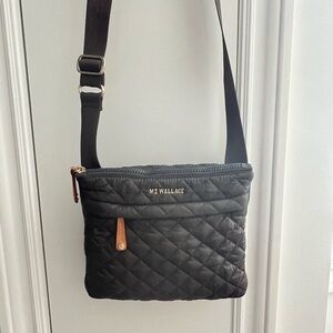 MZ Wallace Black Quilted Crossbody Bag